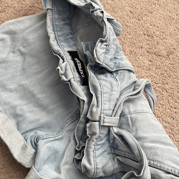 Express High Waisted Jean Shorts with Tie - Picture 5 of 5
